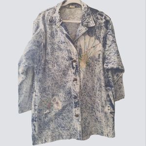 Vintage Acid Wash denim/jeans Coat Jacket Size XL Pre Owned